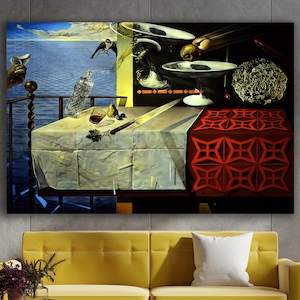 Still Life Wall Art, Salvador Dali, Still Life Canvas, Huge Canvas Home Decor, Salvador Dali Art, Living Still Life by Dali