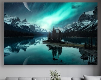 Aurora, Northern Lights, Huge Canvas Home Decor, Northern Lights Canvas, Northern Lights Wall Art, Aurora Wall Decor