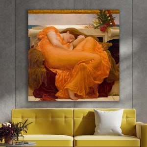 Flaming June Wall Art, Frederic Leighton, Huge Canvas Wall Art, Flaming June Canvas Print, Frederic Leighton Art, Flaming June by Leighton