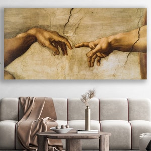Creation of Adam Canvas, Huge Canvas Wall Decor, Michelangelo Art, The Creation of Adam Wall Art, Michelangelo, Adam