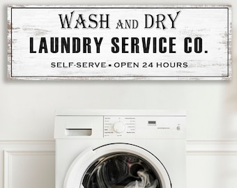 Rustic Laundry Co Sign Art Print, Laundry Room Canvas, Huge Canvas Wall Art, Laundry Sign Canvas Print, Rustic Laundry Room Wall Decor