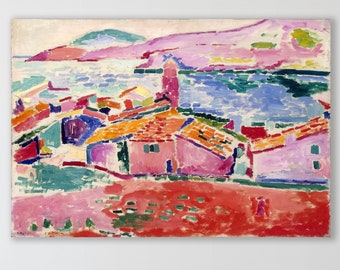 View of Collioure 1905 Wall Art,  Huge Canvas Home Decor, Henri Matisse Art, View of Collioure Canvas,  View of Collioure by Henri Matisse