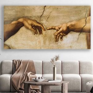 Creation of Adam Canvas, Huge Canvas Wall Decor, Michelangelo Art, The Creation of Adam Wall Art, Michelangelo, Adam