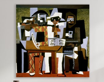 Three Musicians Art Print, Picasso Art, Three Musicians Wall Art, Huge Canvas Wall Art, Three Musicians Canvas Print, Picasso Wall Decor
