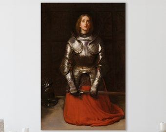 Joan of Arc 1865 Art Print, John Everett Millais, Huge Canvas Home Decor, Joan of Arc Canvas, Joan of Arc 1865 by John Everett Millais,