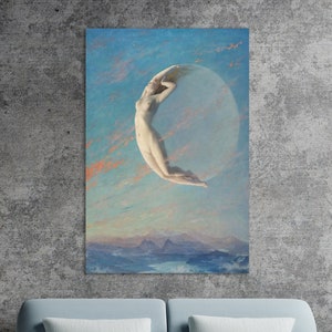 Selene 1880 Art Print, Huge Canvas Wall Decor, Albert Aublet Art, Selene 1880 Canvas Art, Albert Aublet Wall Art, Selene 1880 by Aublet