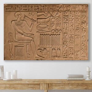 Hieroglyphs Art Print, Huge Canvas Wall Art, Egyptian Hieroglyphs, Egyptian Wall Decor, Egyptian Hieroglyphs Canvas Print, Ancient Egypt Art