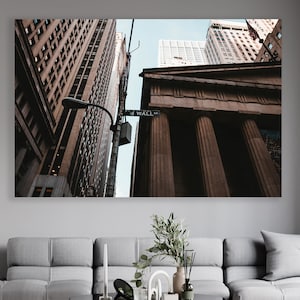 Manhattan, Wall Street Wall Art, Wall Street Decor, Huge Canvas Home Decor, Wall Street Photo, Wall Street Canvas, Street Wall Decor bild 1