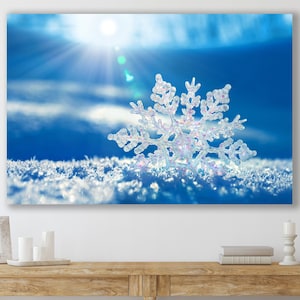 Snowflake Wall Art,  Huge Canvas Home Decor, Winter Canvas Print, Snowflake Canvas, Snowy Art, Winter Wall Decor, Snowflake Art Print
