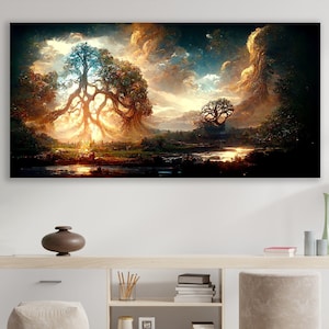 Tree of Life Wall Art, Huge Canvas Home Decor, Yggdrasil Wall Art, Tree of Life Canvas, Yggdrasil Art, Tree of Life Art