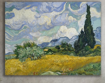 Wheat Field with Cypresses, Huge Canvas Home Decor, Van Gogh Art, Wheat Field with Cypresses Canvas, Vincent Van Gogh Wall Art, Van Gogh