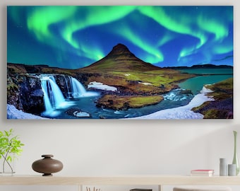 Aurora, Huge Canvas Wall Decor, Northern Lights Canvas, Aurora Wall Art, Northern Lights Art, Aurora Borealis