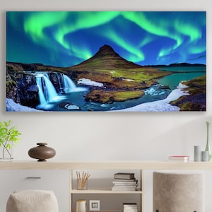 Aurora, Huge Canvas Wall Decor, Northern Lights Canvas, Aurora Wall Art, Northern Lights Art, Aurora Borealis