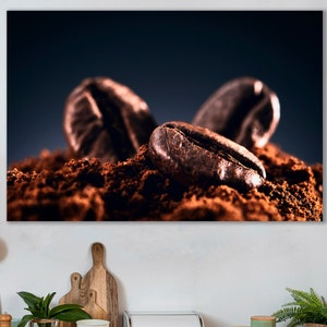 Coffee Beans Wall Art, Coffee, Kitchen Art, Huge Canvas Home Decor, Coffee Addicts, Kitchen Wall Decor, Decorative Kitchen Canvas