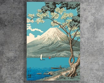 Ukiyoe Fuji Mountain Wall Art, Huge Canvas Wall Decor, Japanese Art, Mount Fuji Wall Decor, Vintage Japanese Art, Ukiyo-e Wall Art