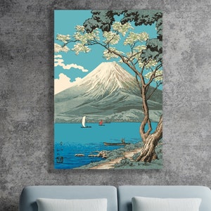 Ukiyoe Fuji Mountain Wall Art, Huge Canvas Wall Decor, Japanese Art, Mount Fuji Wall Decor, Vintage Japanese Art, Ukiyo-e Wall Art