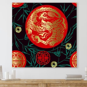 Chinese Dragon Wall Decor, Dragon Canvas, Huge Canvas Wall Art, Chinese Dragon Art, Dragon Wall Art, Chinese Dragon Art Print