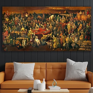 103 Famous People Wall Art, Huge Canvas Home Decor, Discussing The Divine Comedy With Dante Wall Decor, 103 Famous Faces Canvas