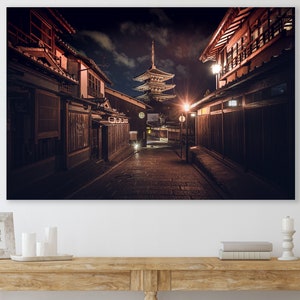 Japanese Vintage Street View Wall Decor, Japanese Wall Art, Huge Canvas Home Decor, Japanese Street Wall Decor, Japan Kyoto Old Street
