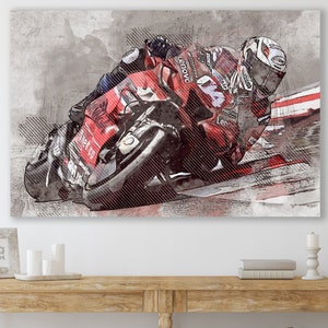 MotoGP Wall Art, Motorcycle, MotoGP Canvas, Huge Canvas Home Decor, MotoGP Art, Racing