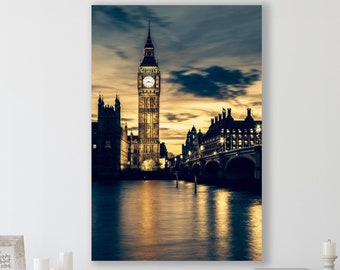 Big Ben Wall Art, Huge Canvas Wall Decor, Clock Tower Wall Art, Big Ben Wall Decor, London City Art, Big Ben Canvas, Big Ben Art Print