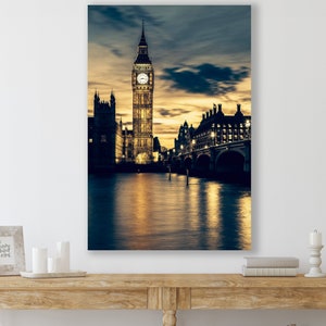 Big Ben Wall Art, Huge Canvas Wall Decor, Clock Tower Wall Art, Big Ben Wall Decor, London City Art, Big Ben Canvas, Big Ben Art Print