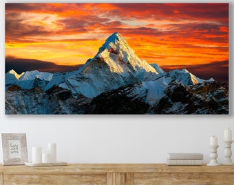 Himalayas Art, Everest Canvas, Huge Canvas Home Decor, Himalayas Canvas, Mountain Wall Art, Snowy Mountain, Himalayas, Everest Wall Art
