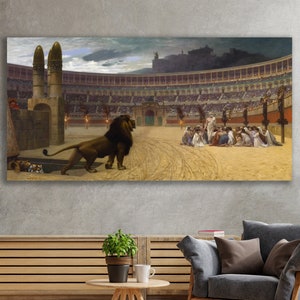 The Christian Martyrs&#39; Last Prayer, Jean-Leon Gerome Art, The Christian Martyrs Wall Art, Huge Canvas Wall Art, The Last Prayer Canvas