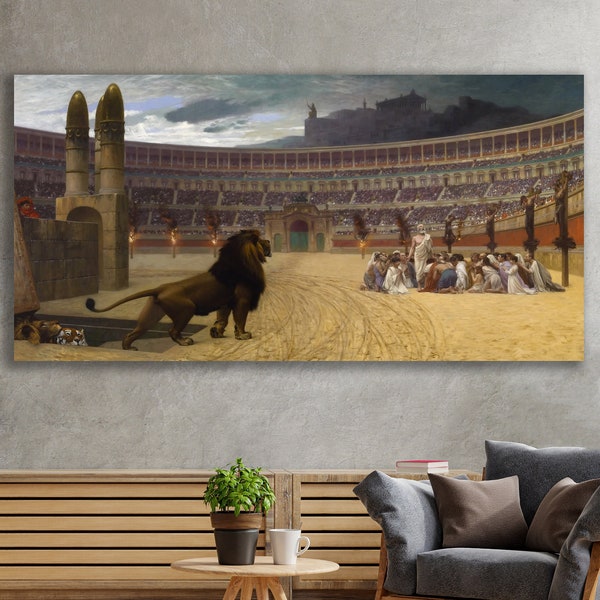 The Christian Martyrs' Last Prayer, Jean-Leon Gerome Art, The Christian Martyrs Wall Art, Huge Canvas Wall Art, The Last Prayer Canvas