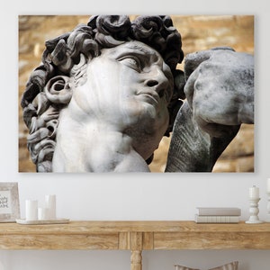 David Statue Canvas, Statue Wall Art, Huge Canvas Wall Decor, Michelangelo, Modern Art, David Statue