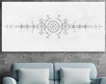 Ancient Nordic Wall Decor, Viking Symbol Wall Art, Huge Canvas Home Decor, Viking Sign, Ancient Viking Symbol, Ancient Symbol
