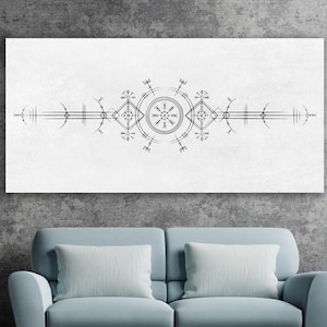 Ancient Nordic Wall Decor, Viking Symbol Wall Art, Huge Canvas Home Decor, Viking Sign, Ancient Viking Symbol, Ancient Symbol