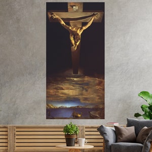 Christ of Saint John of The Cross, Salvador Dali, Huge Canvas Wall Decor, Christ of Saint John of The Cross Canvas, Dali Art, Surrealism