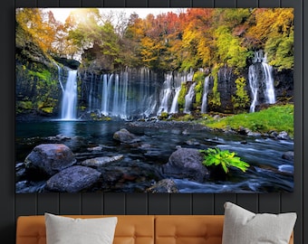 Waterfall Wall Art, Nature Art, Waterfall Canvas, Huge Canvas Home Decor, Peaceful Art, Waterfall Wall Decor