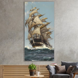 Sailing Ship Canvas, Montague Dawson Art, Sailing Ship Wall Art, Huge Canvas Wall Art, Montague Dawson, Ship, Sea,Sailor