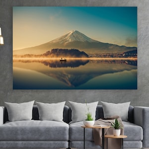 Mount Fuji Wall Art, Sunrise Art Print, Fuji Mountain Canvas, Huge Canvas Wall Decor, Mount Fuji Wall Decor, Mount Fuji Art