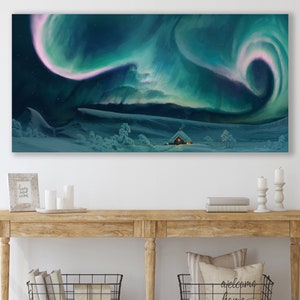 Aurora Art,  Huge Canvas Wall Art, Northern Lights Canvas, Aurora Wall Art, Southern Lights, Northern Lights Wall Decor