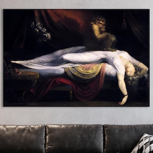 The Nightmare Wall Art, Huge Canvas Home Decor, Henry Fuseli Canvas, The Nightmare Wall Decor, Henry Fuseli Art Print, Gothic Wall Decor