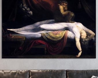The Nightmare Wall Art, Huge Canvas Home Decor, Henry Fuseli Canvas, The Nightmare Wall Decor, Henry Fuseli Art Print, Gothic Wall Decor
