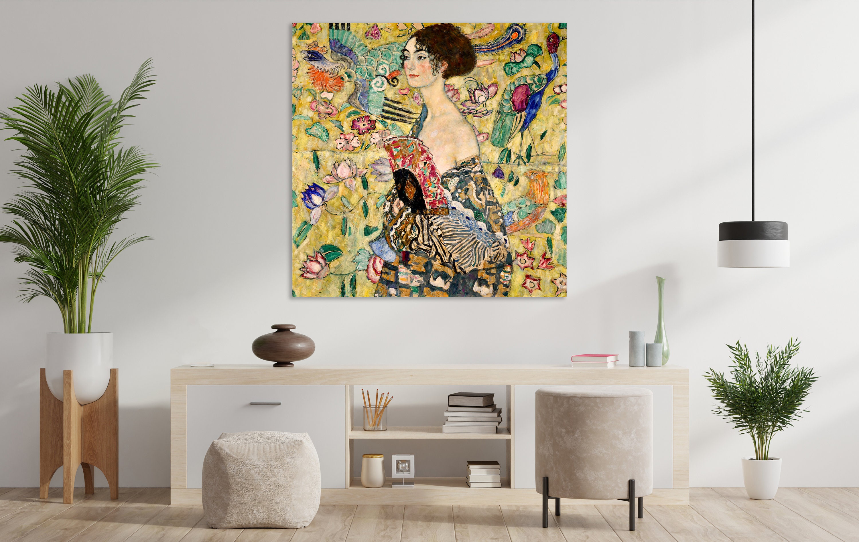 Lady With Fan 1918 Wall Art, Gustav Klimt Art, Huge Canvas Wall Art ...