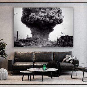 Explosion Decor Atomic Exploison Wall Art, Huge Canvas Home Decor, Explosion Canvas ...