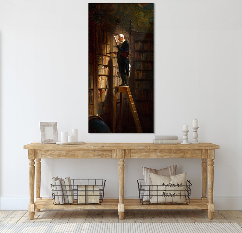 The Bookworm 1850 Wall Art, Huge Canvas Wall Decor, Carl Spitzweg Art ...