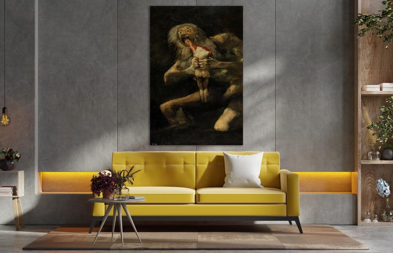 Saturn Devouring His Son Wall Art, Huge Canvas Wall Decor, Francisco ...