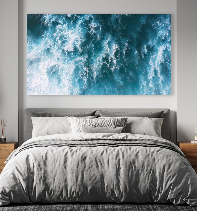 Ocean Wave Wall Decor Ocean Wall Art Huge Canvas Home Decor Etsy