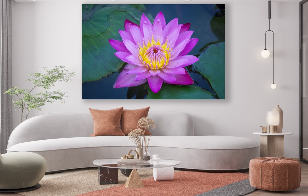 Lotus Flower Art Print, Flowers Wall Art, Huge Canvas Home Decor, Lotus ...