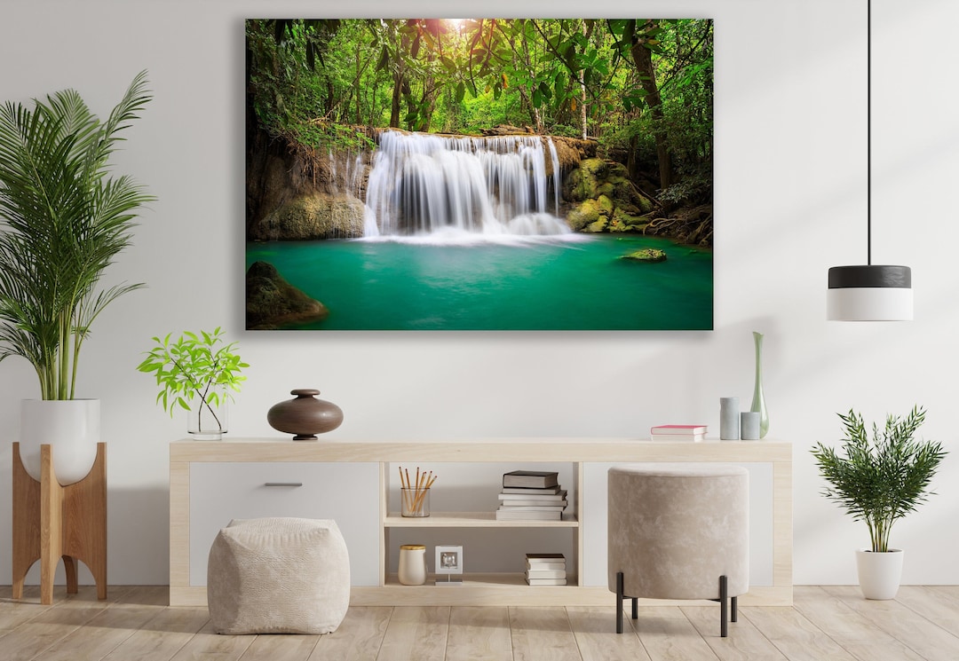 Waterfall Art, Nature Canvas Print, Huge Canvas Wall Decor, Waterfall Wall Decor, Nature Wall