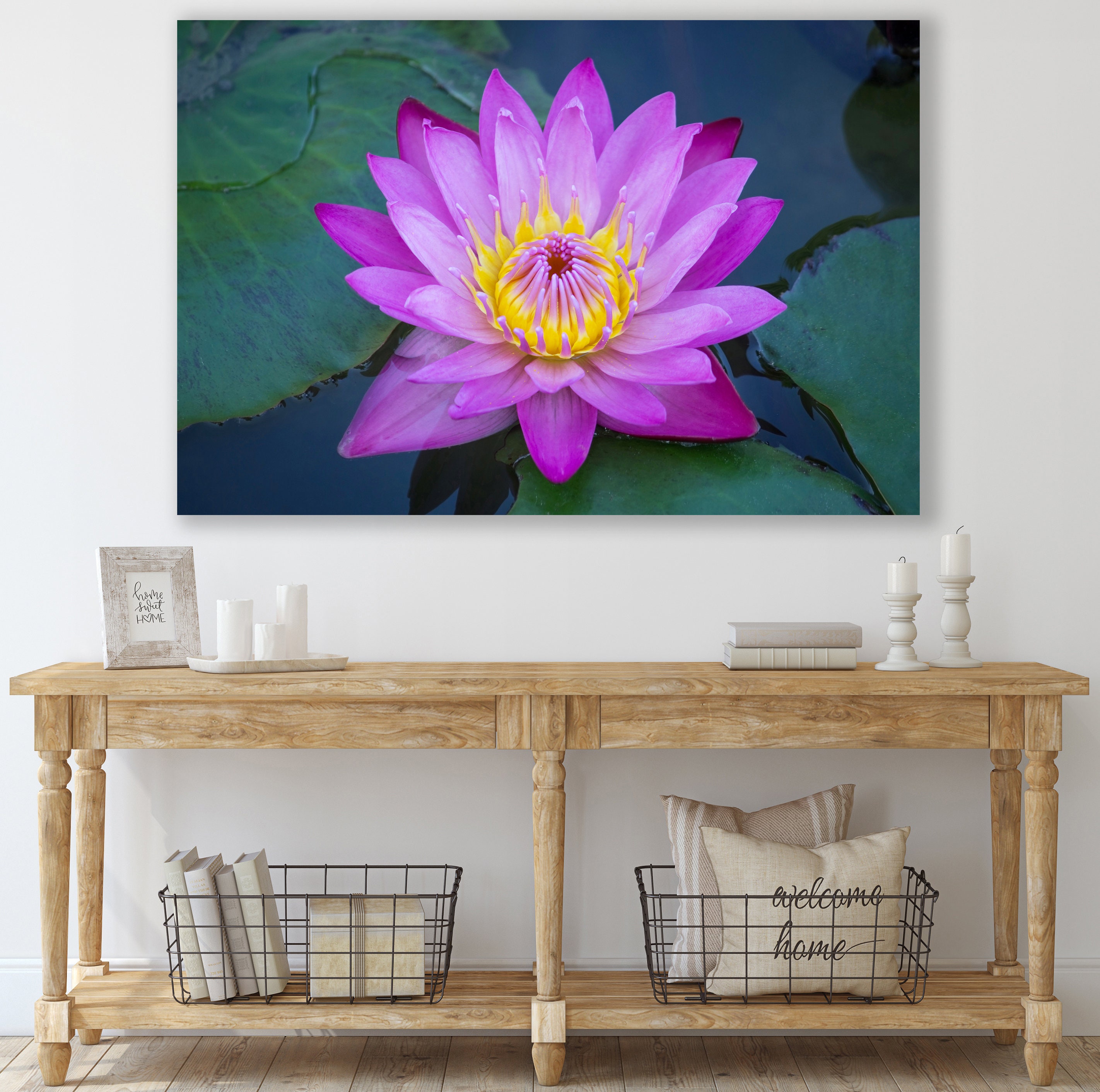 Lotus Flower Art Print, Flowers Wall Art, Huge Canvas Home Decor, Lotus ...