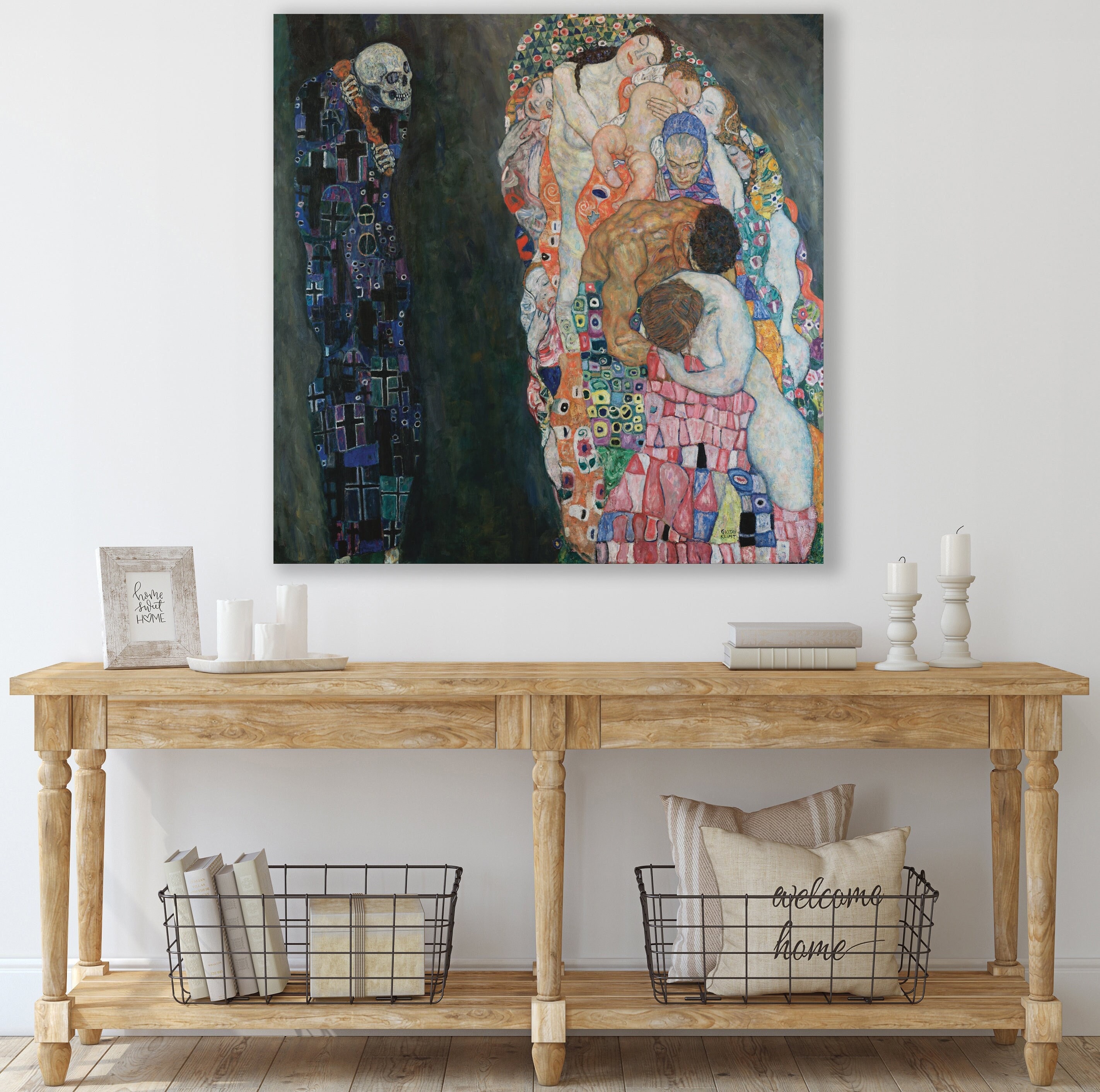 Death And Life, Gustav Klimt Art, Huge Canvas Home Decor, Death And Life Canvas, Gustav Klimt Canvas, Death And Life Wall Art