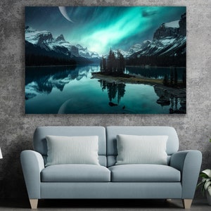 Aurora, Northern Lights, Huge Canvas Home Decor, Northern Lights Canvas ...