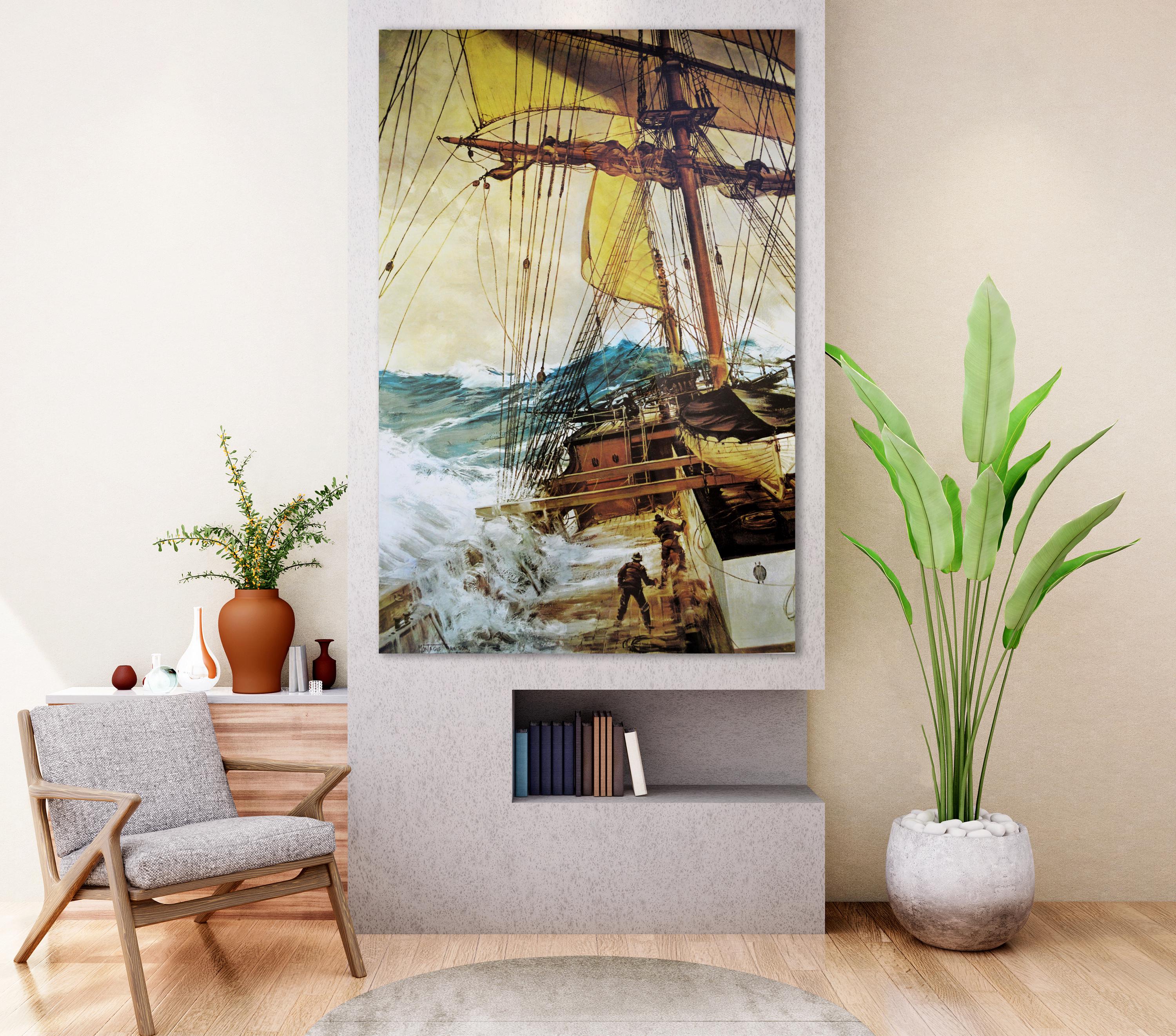 Wall Rising Imagine The Rising Wind Wall Art, Huge Canvas Home Decor, Montague Dawson Art ...